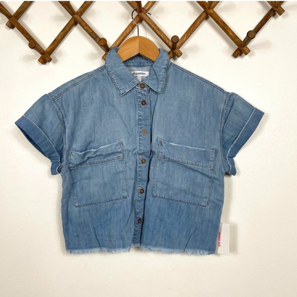 Good American cropped boxy shirt Size 1